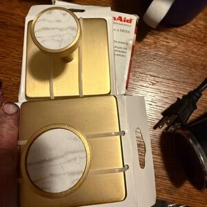 Moder Brass And Marble Wall Hooks